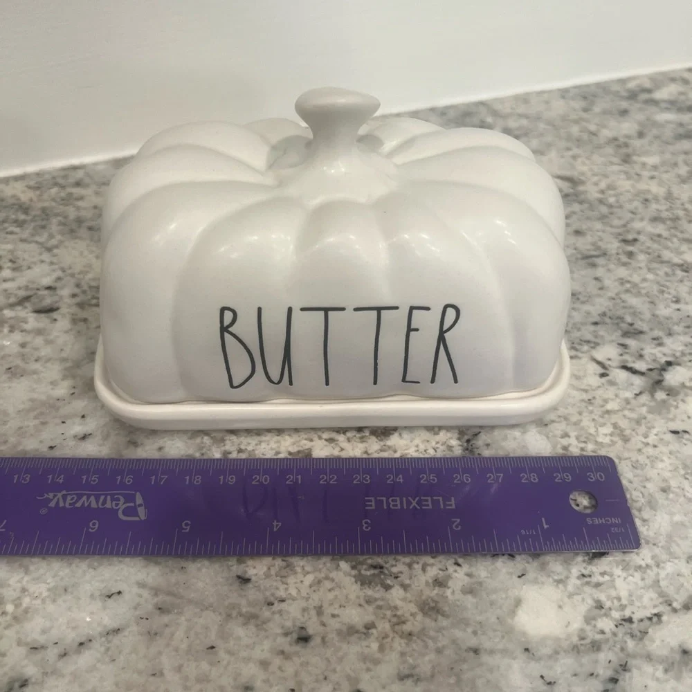 Rae Dunn White Ceramic Butter Dish